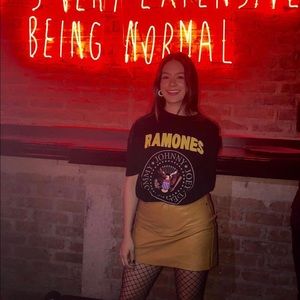 Pull and bear synthetic mustard skirt